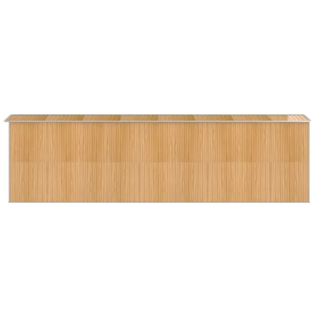 Garden Shed Light Brown Outdoor Storage Tool House Double Sliding Doors
