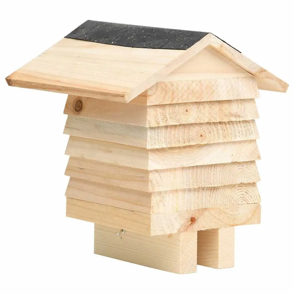 Bee Hotel Wooden Nesting House Solitary Bee Habitat Durable Fir Wood 22 x 20 x 20 cm