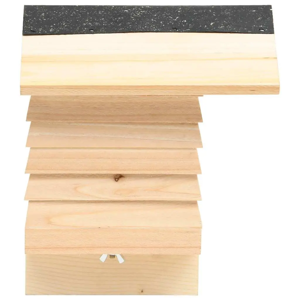 Bee Hotel Wooden Nesting House Solitary Bee Habitat Durable Fir Wood 22 x 20 x 20 cm