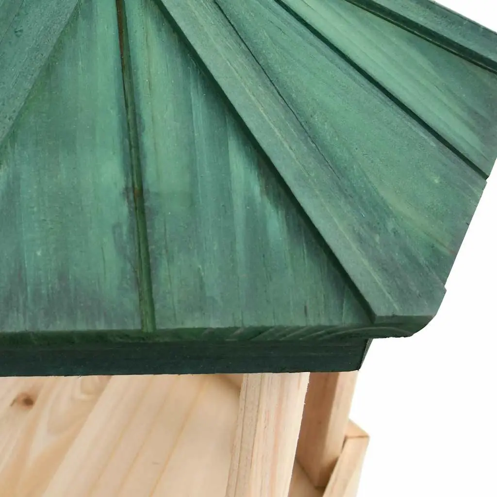Bird Feeder Octagon Wooden Large Weather-Resistant Garden Outdoor