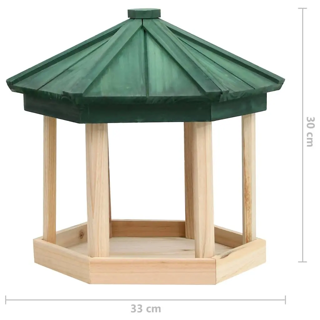 Bird Feeder Octagon Wooden Large Weather-Resistant Garden Outdoor