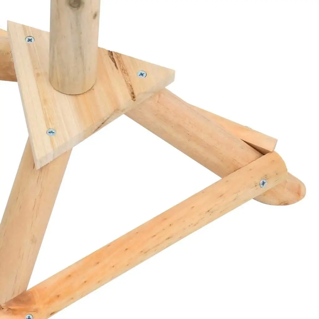 Bird Feeder Solid Fir Wood Open Access Large Platform Tripod Brown Garden Outdoor