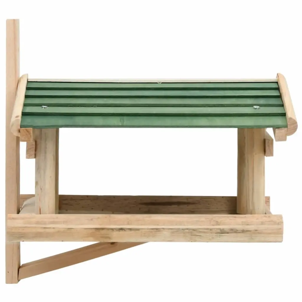 Bird Feeder Solid Wood Wall Tree Mount Large Feeding Platform Brown