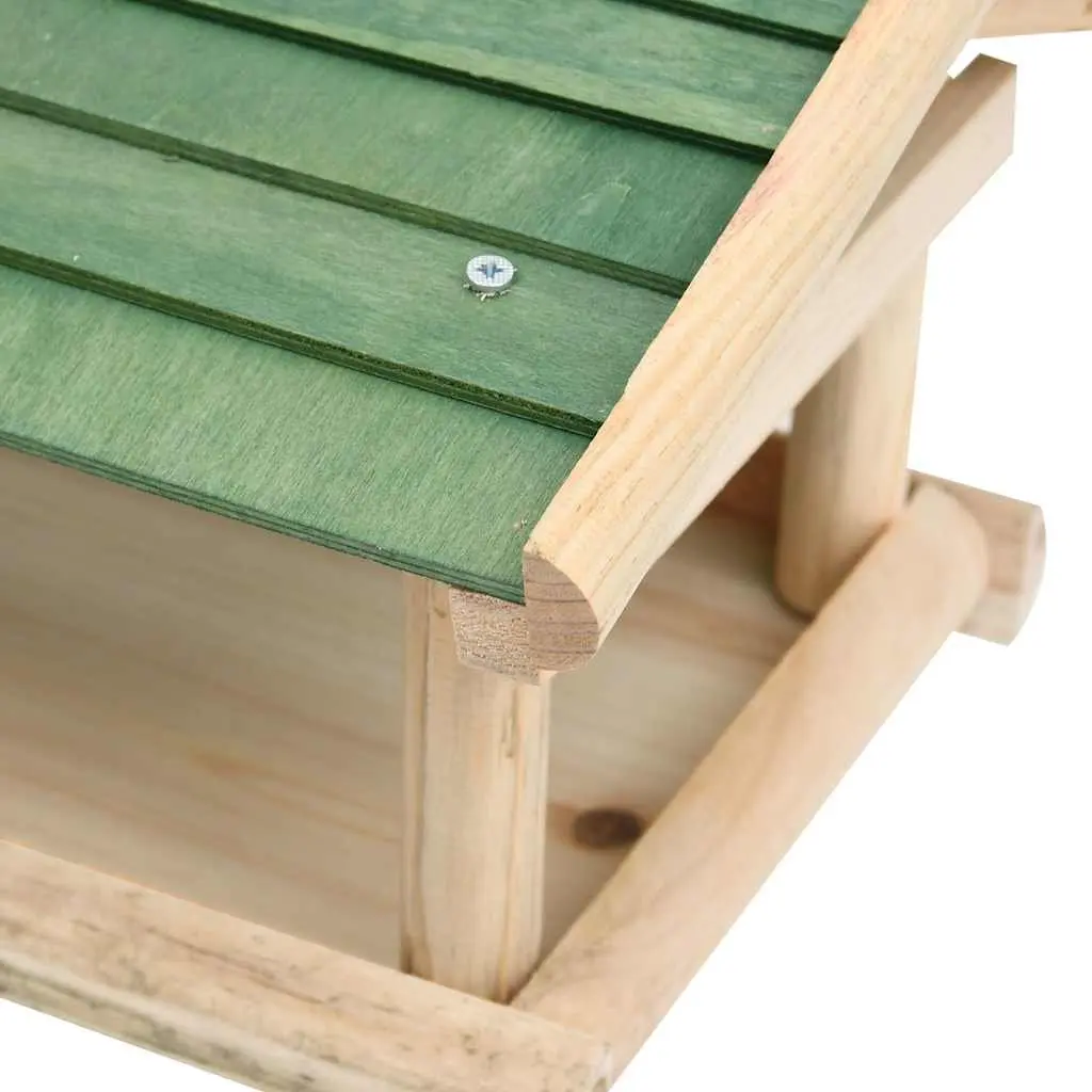 Bird Feeder Solid Wood Wall Tree Mount Large Feeding Platform Brown