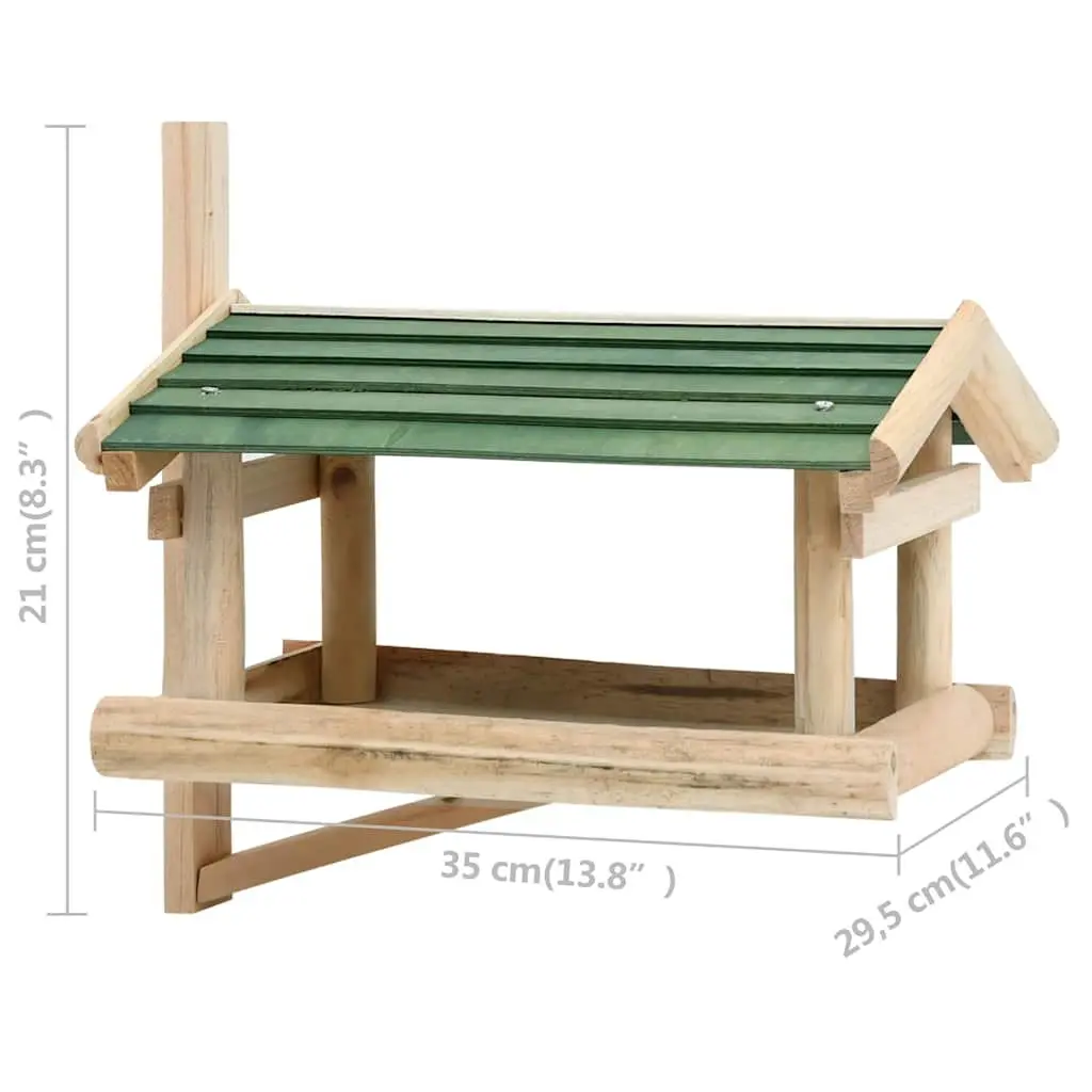 Bird Feeder Solid Wood Wall Tree Mount Large Feeding Platform Brown