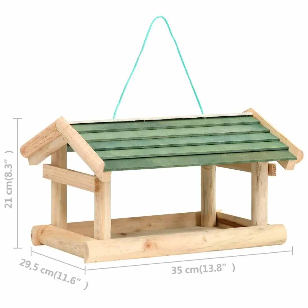 Bird Feeder Solid Wood Weatherproof 35 x 29.5 x 21 cm