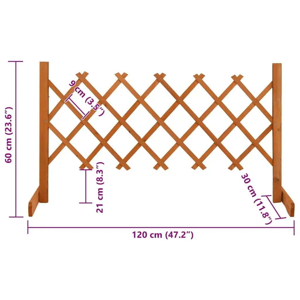 Garden Trellis Fence Panel Expandable Wooden 120x60cm Outdoor Privacy Screen
