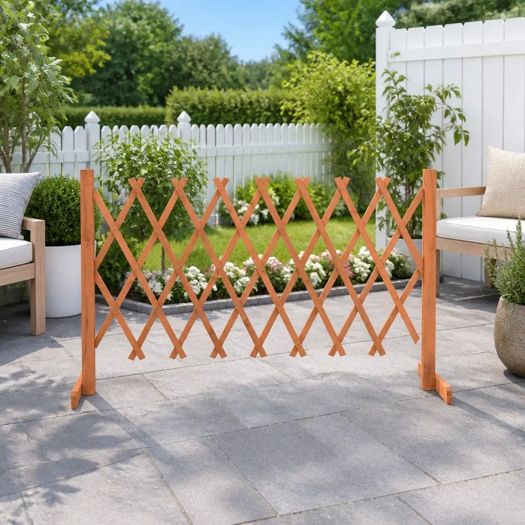 Garden Trellis Fence Panel Wooden Expandable 150 cm Outdoor Climbing Plant Support