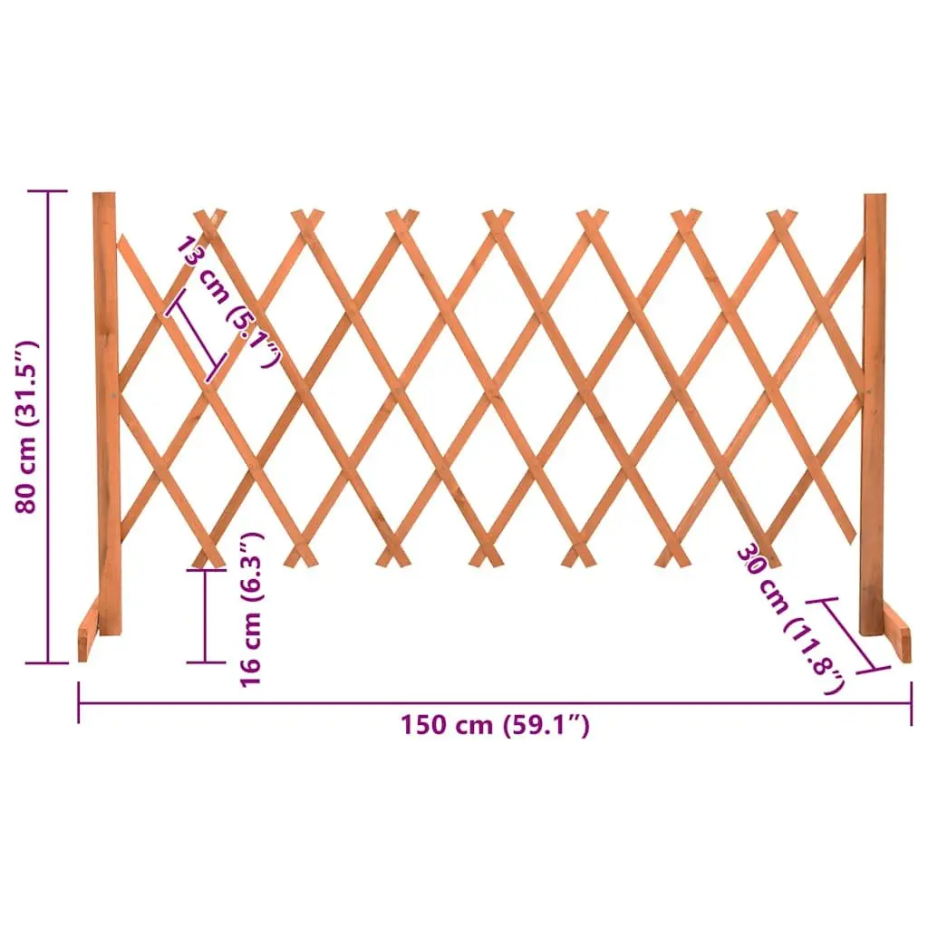 Garden Trellis Fence Panel Wooden Expandable 150 cm Outdoor Climbing Plant Support