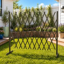 Garden Trellis Fence Panel Grey 180x100 cm Outdoor Climbing Plant Support