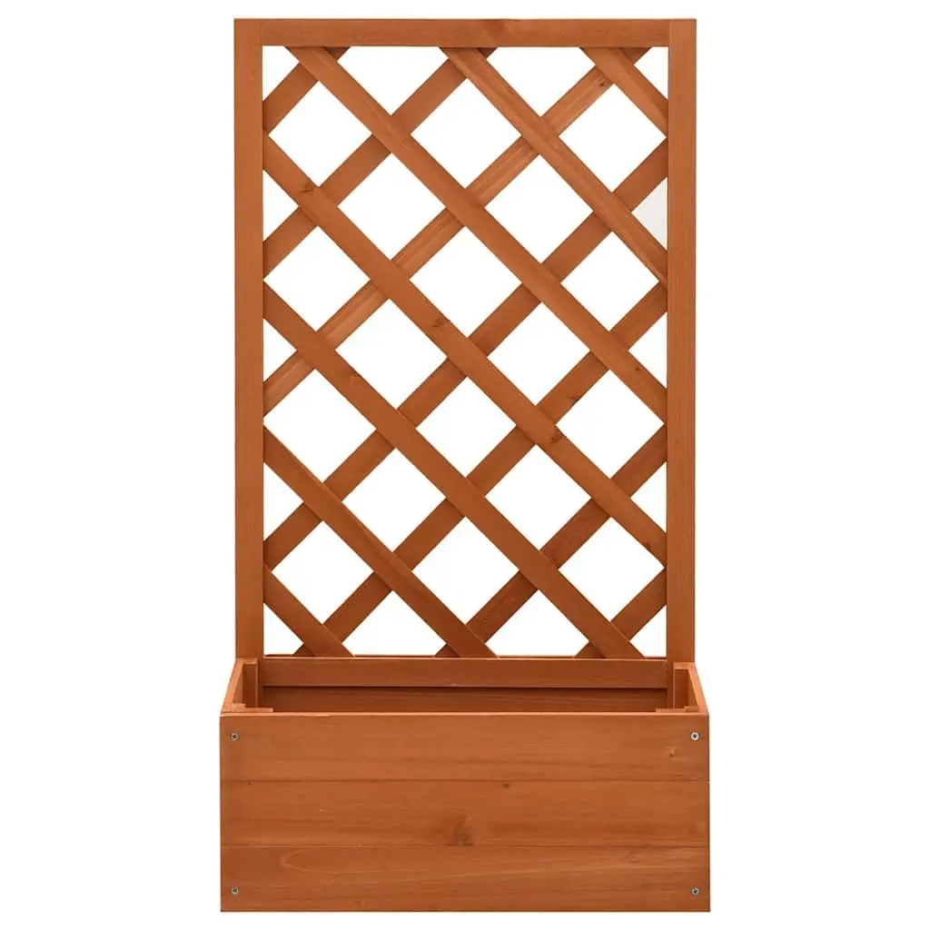 Garden Trellis Planter Orange 50x25x90 cm Outdoor Flower Box Climber Support