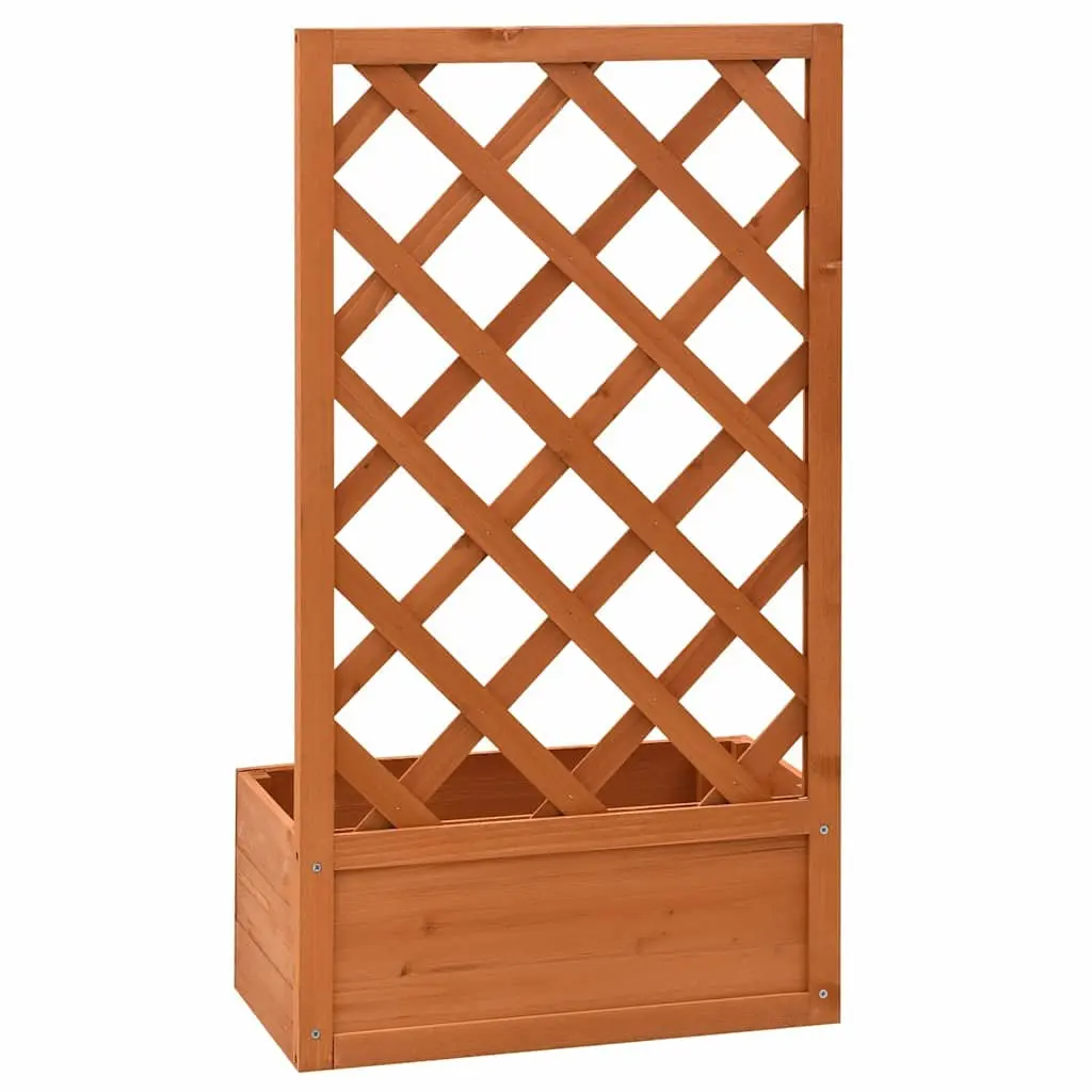 Garden Trellis Planter Orange 50x25x90 cm Outdoor Flower Box Climber Support