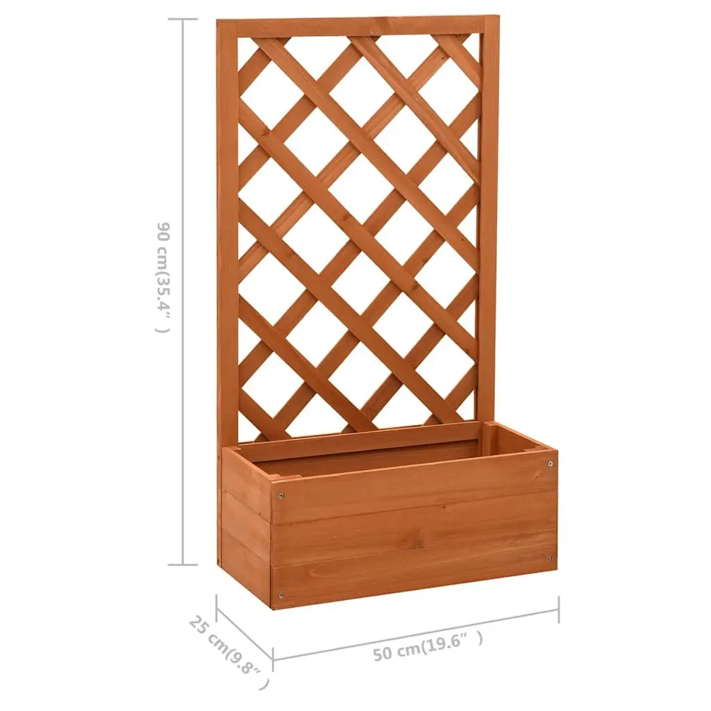 Garden Trellis Planter Orange 50x25x90 cm Outdoor Flower Box Climber Support
