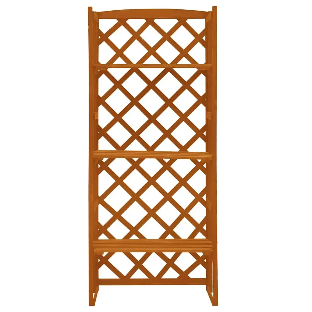 Plant Stand with Trellis Orange 60x30x140 cm Wooden Shelves Garden Display