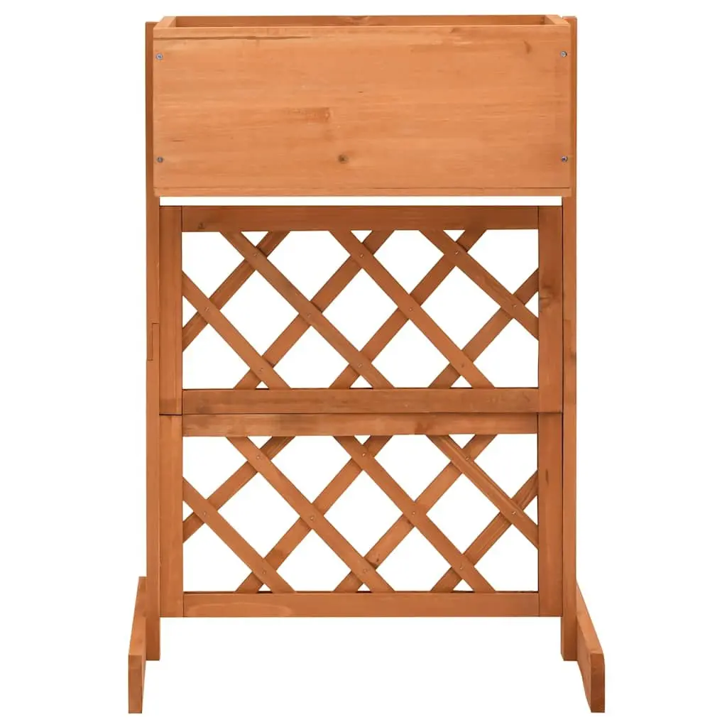 Garden Trellis Planter Raised Flower Box Orange 45 x 30 x 74 cm