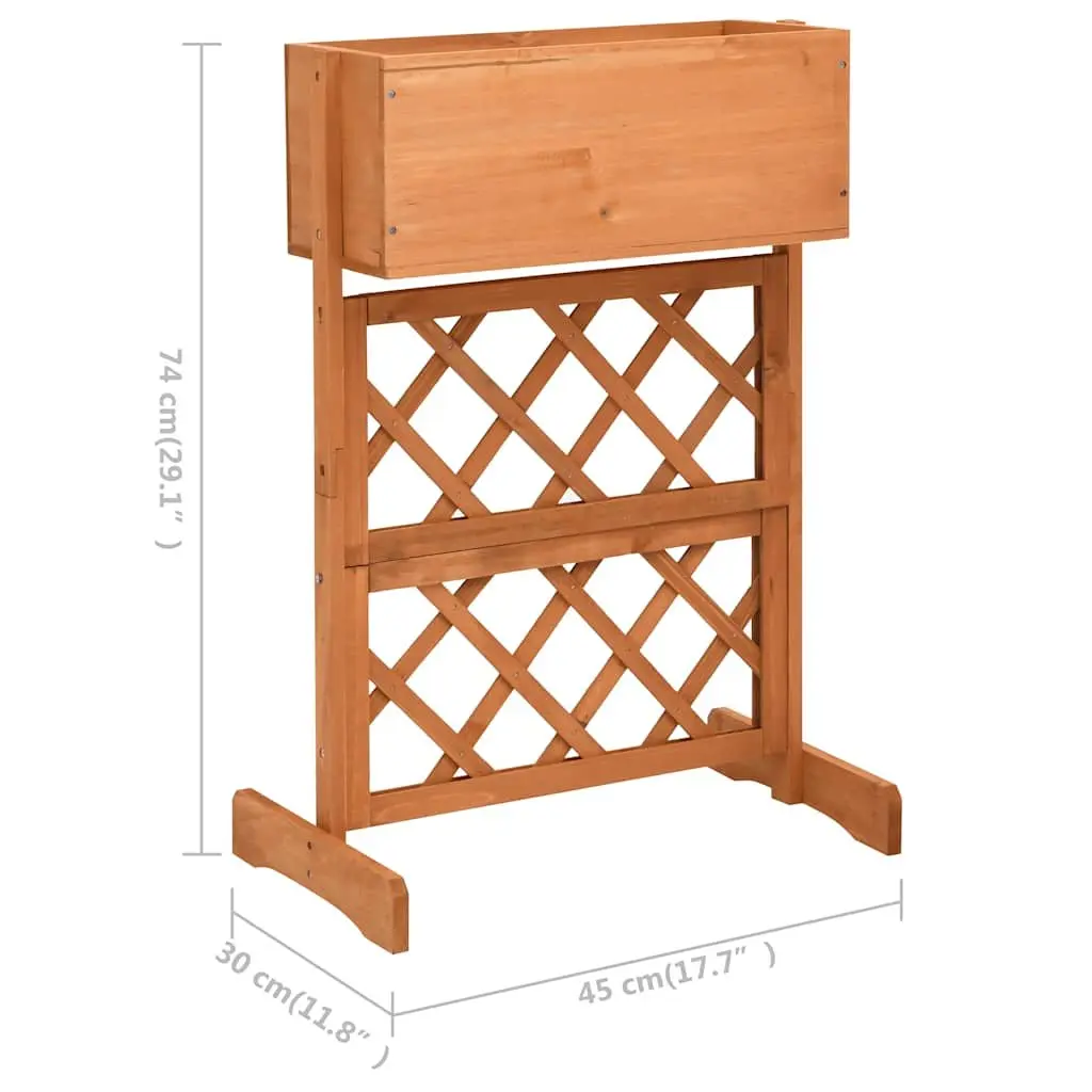 Garden Trellis Planter Raised Flower Box Orange 45 x 30 x 74 cm