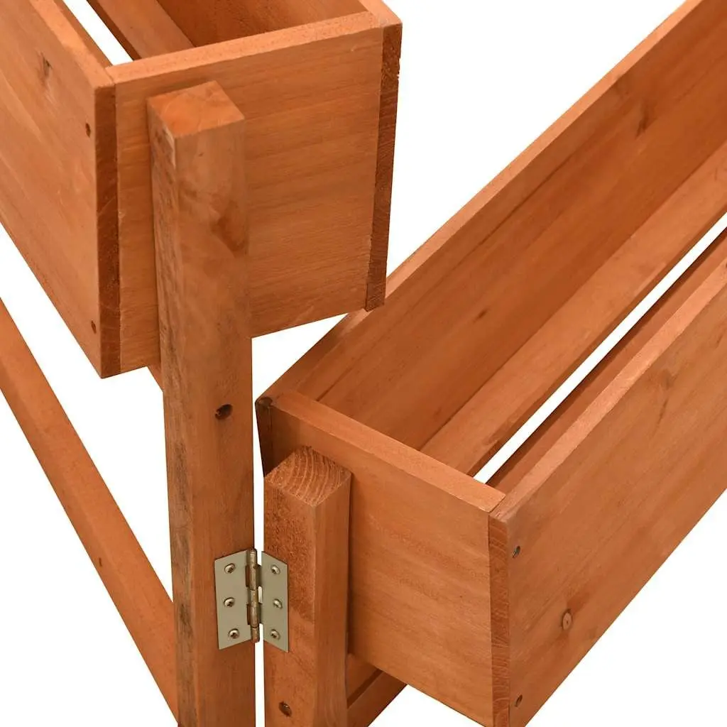 Garden Folding Planter Orange Solid Firwood 60x14x75cm
