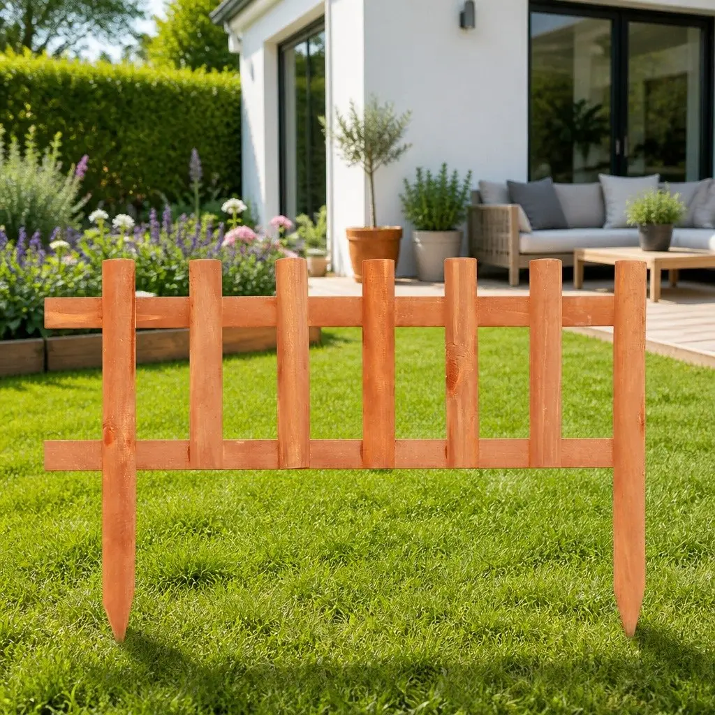 Wooden Garden Edging Decorative Firwood 10 Pieces