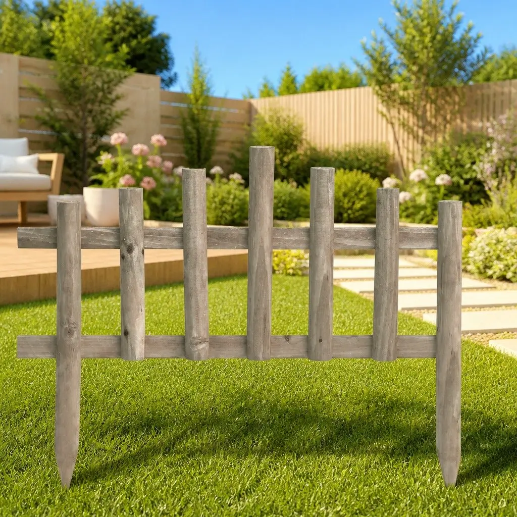 Wooden Garden Edging Borders Weather Resistant White 4.4m