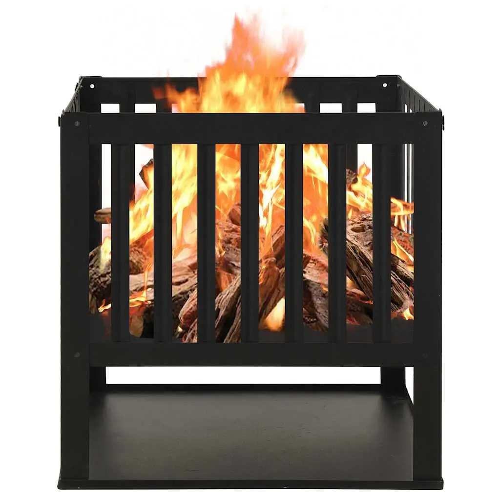 Fire Pit 40x40x40cm Black Steel Garden Patio Outdoor Heater Bowl Fireplace