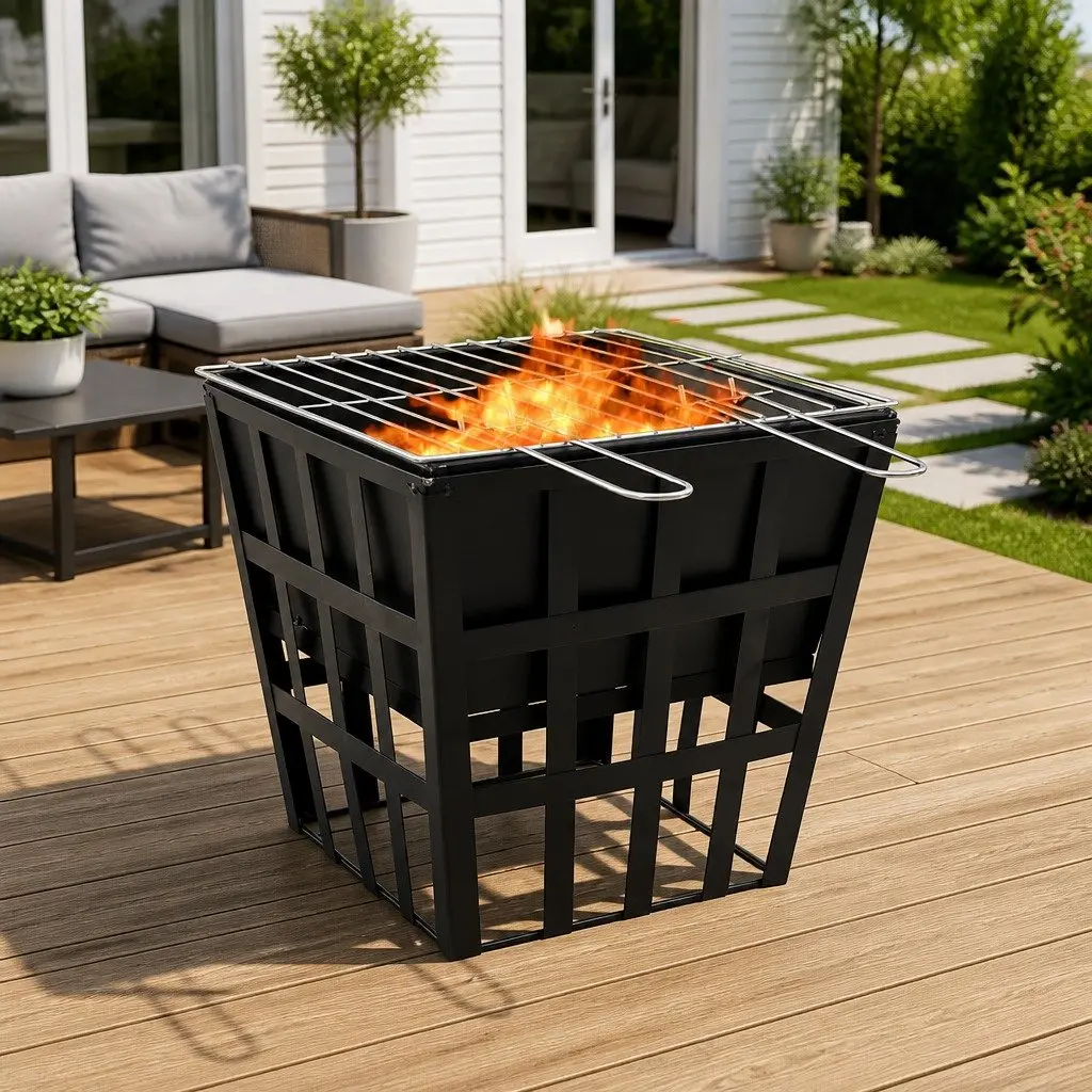 2-in-1 Fire Pit BBQ Grill