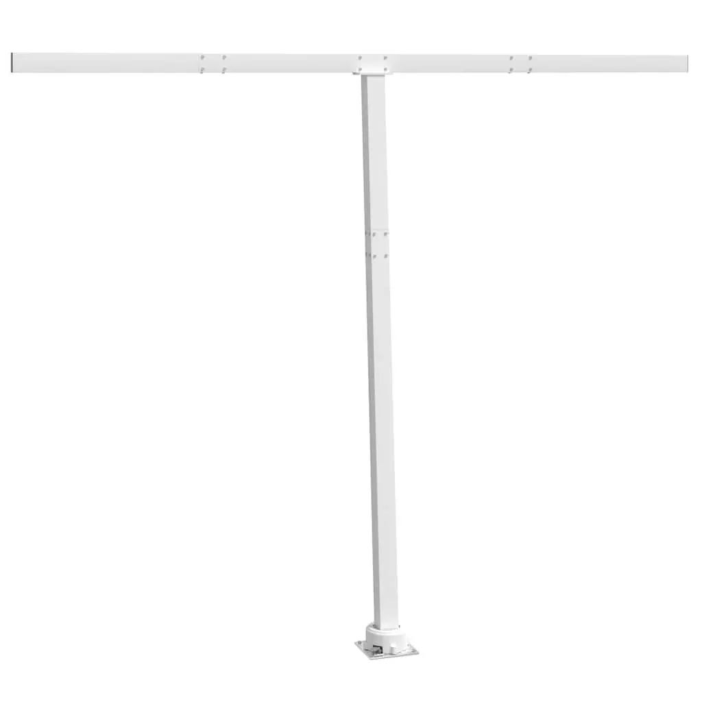 Awning Post Set White 300x245 cm Sturdy Rotary Base for Outdoor Shade Support