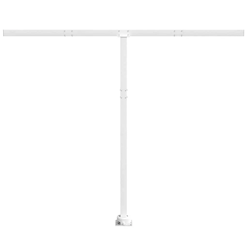 Awning Post Set White 300x245 cm Sturdy Rotary Base for Outdoor Shade Support