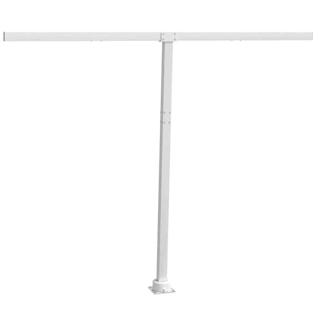 Awning Post Set White 300x245 cm Sturdy Rotary Base for Outdoor Shade Support