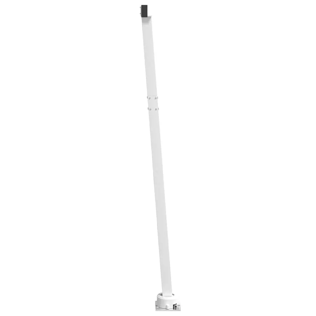 Awning Post Set White 300x245 cm Sturdy Rotary Base for Outdoor Shade Support