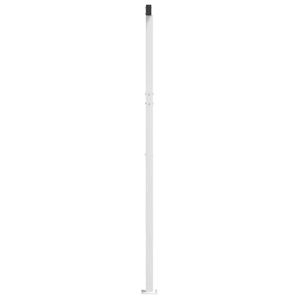 Awning Post Set Double Posts White 600x245 cm Outdoor Terrace Balcony Garden