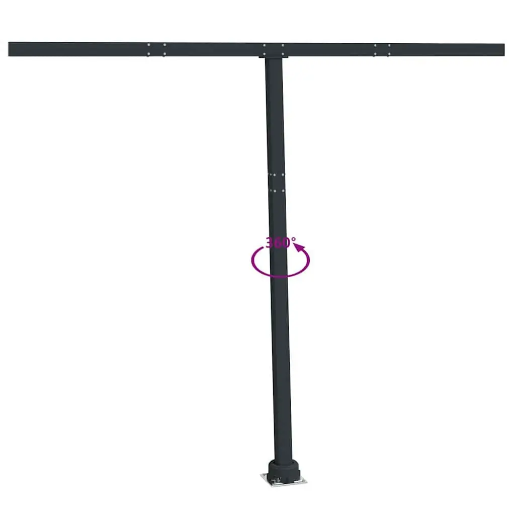 Awning Post Set Rotary Base Iron Anthracite 300x245 cm