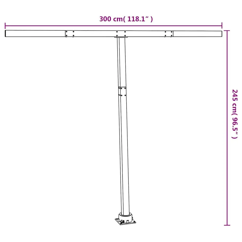 Awning Post Set Rotary Base Iron Anthracite 300x245 cm