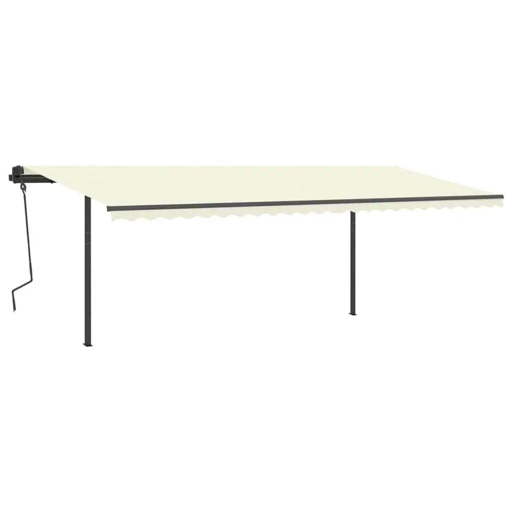 Awning Post Set Double Posts Iron 600x245cm Outdoor Terrace Shade Support