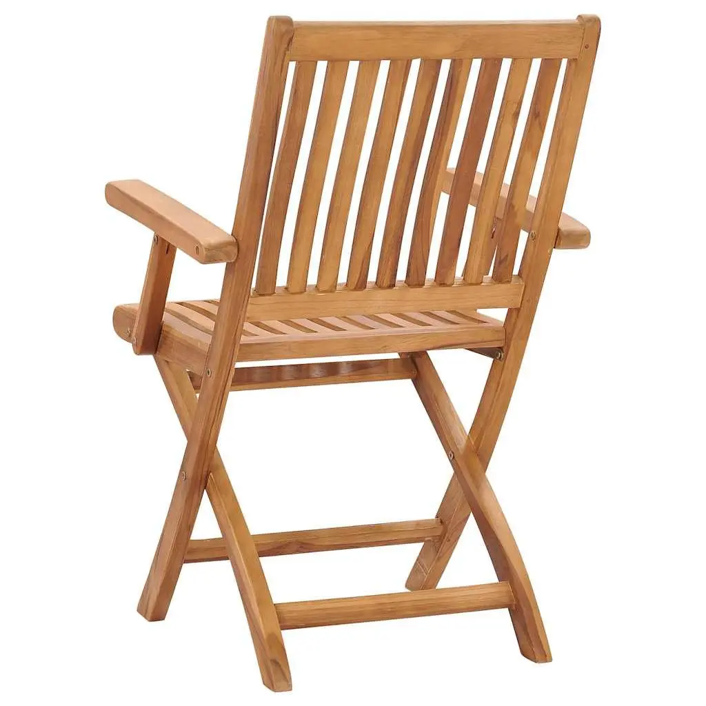 Folding Outdoor Garden Chairs Set of 2 Teak Hardwood Weather Resistant