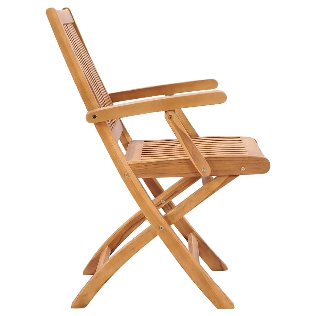 Folding Outdoor Garden Chairs Set of 2 Teak Hardwood Weather Resistant