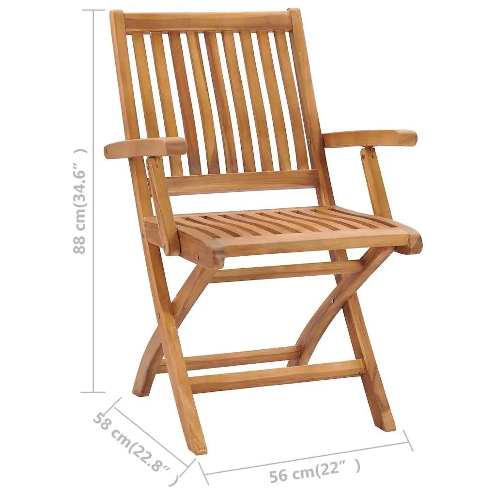 Folding Outdoor Garden Chairs Set of 2 Teak Hardwood Weather Resistant