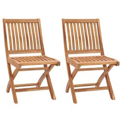 Friendly Outdoor Folding Chairs - 2 Wooden Set