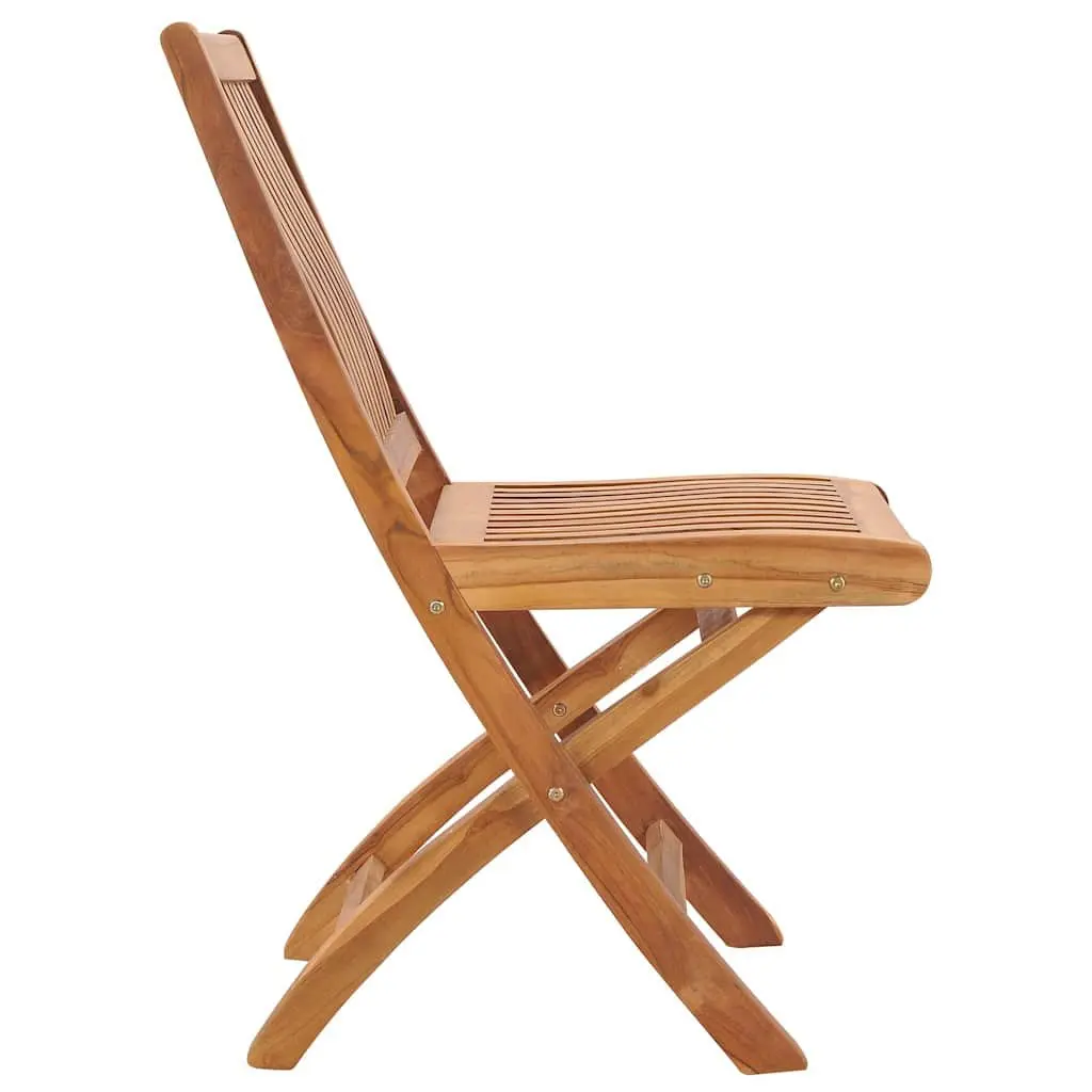 Folding Garden Chairs Set Brown Wooden 2 Piece Outdoor Seating