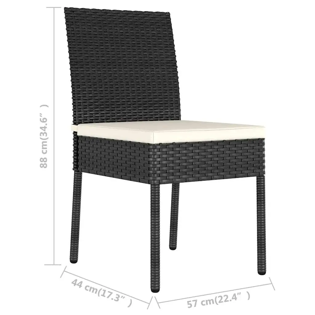 Outdoor Dining Chairs Weather-Resistant Poly Rattan Set 2 pcs