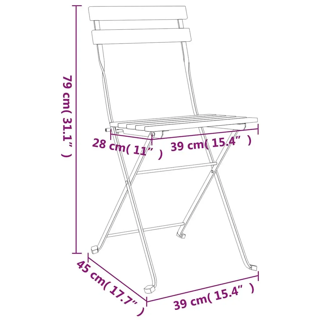 Folding Bistro Chairs Set of 6