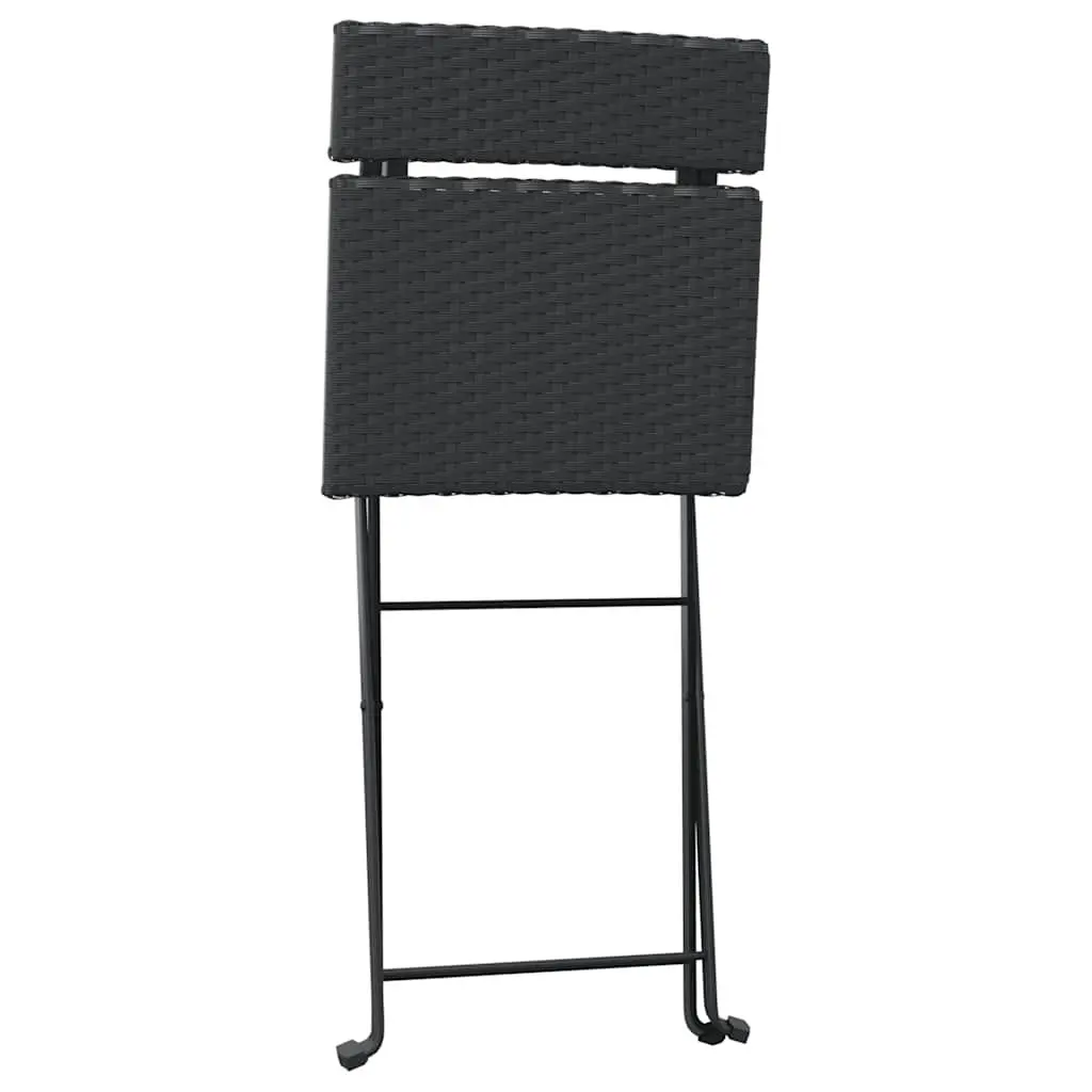 Folding Bistro Chairs Weather Resistant Black 8 Piece Outdoor Garden Seating