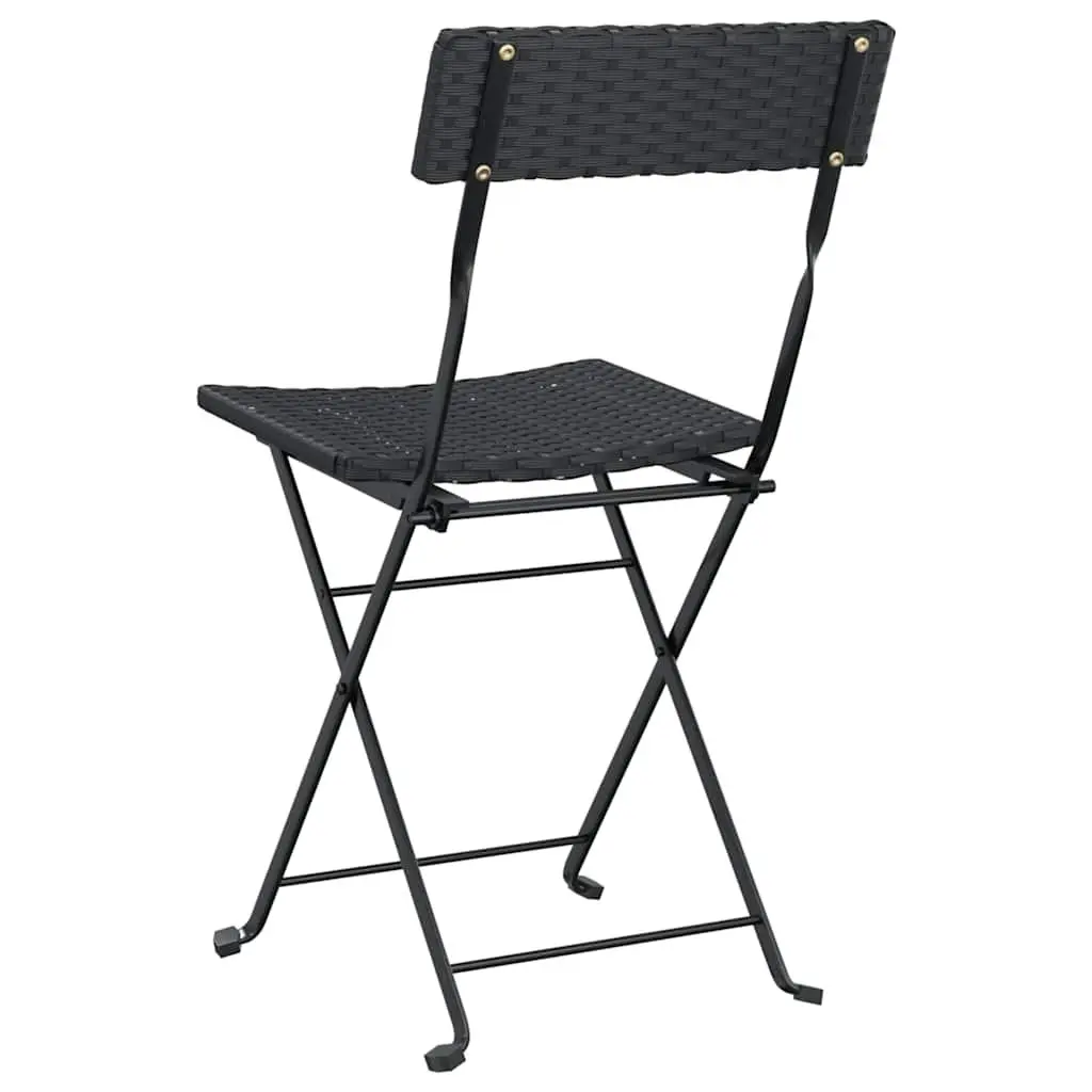 Folding Bistro Chairs Weather Resistant Black 8 Piece Outdoor Garden Seating