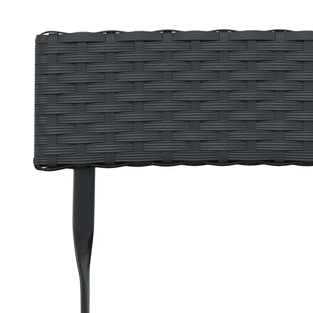 Folding Bistro Chairs Weather Resistant Black 8 Piece Outdoor Garden Seating