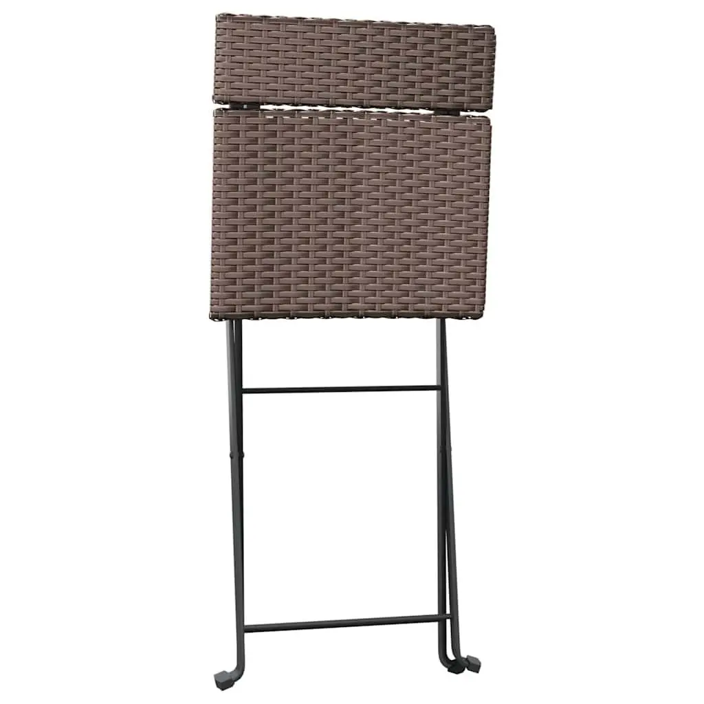 Folding Bistro Chairs Brown Outdoor Garden Seating 4 Piece