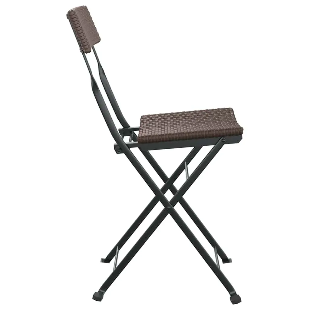 Folding Bistro Chairs Brown Outdoor Garden Seating 4 Piece