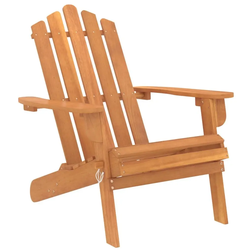 Adirondack Garden Lounge Set 3 Piece Outdoor Furniture Wooden Chair Table Brown