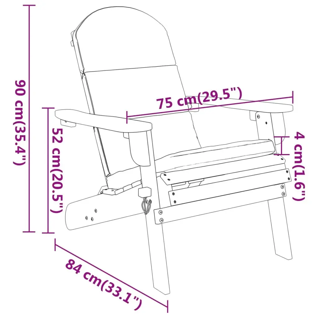 Adirondack Garden Lounge Set Wooden Chair Table Brown 3 Piece