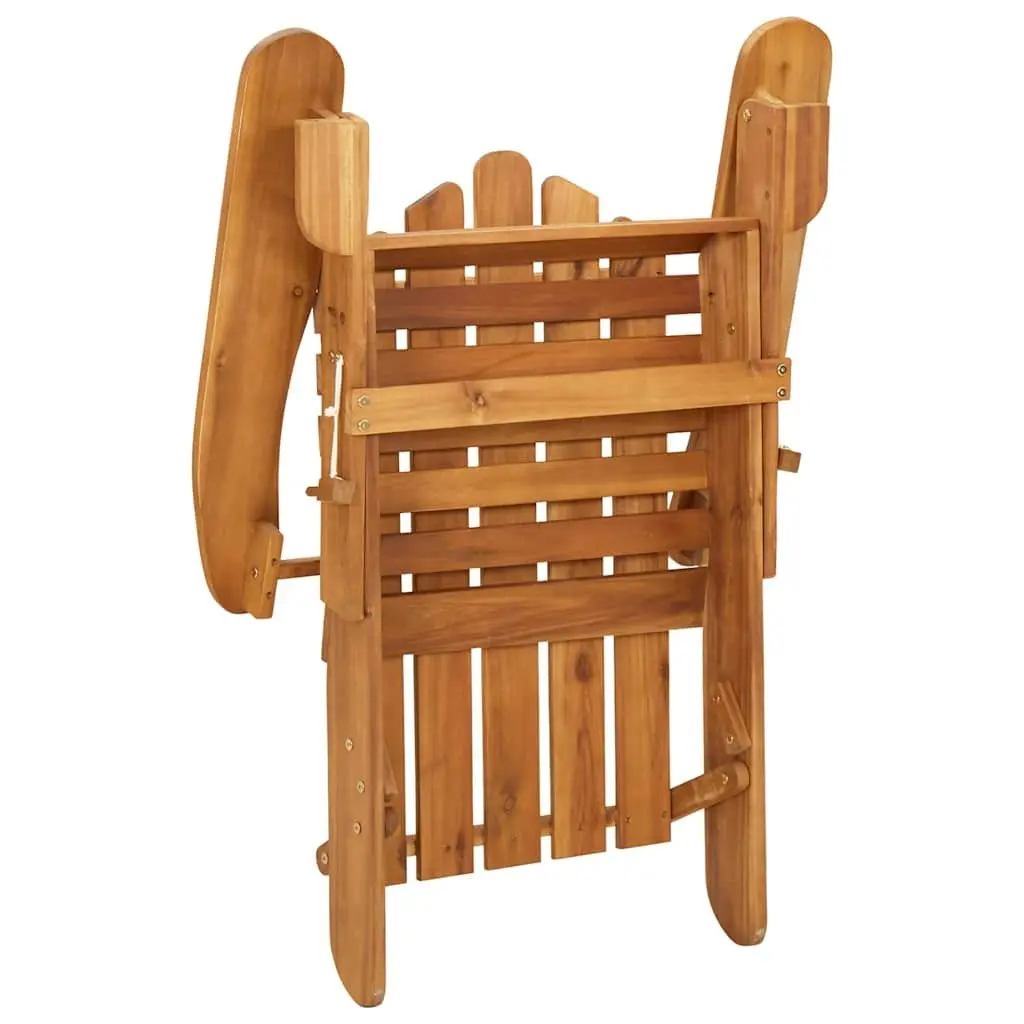 3 Piece Adirondack Garden Lounge Set Solid Acacia Wood Foldable Cushioned Outdoor Furniture Brown