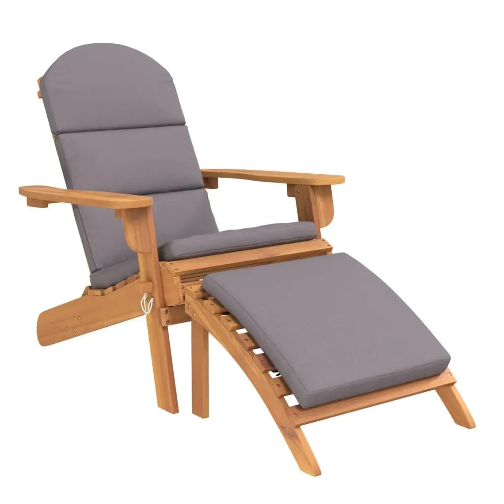 Adirondack Lounge Set Solid Wood 3 Piece Outdoor Furniture Garden Chairs Table