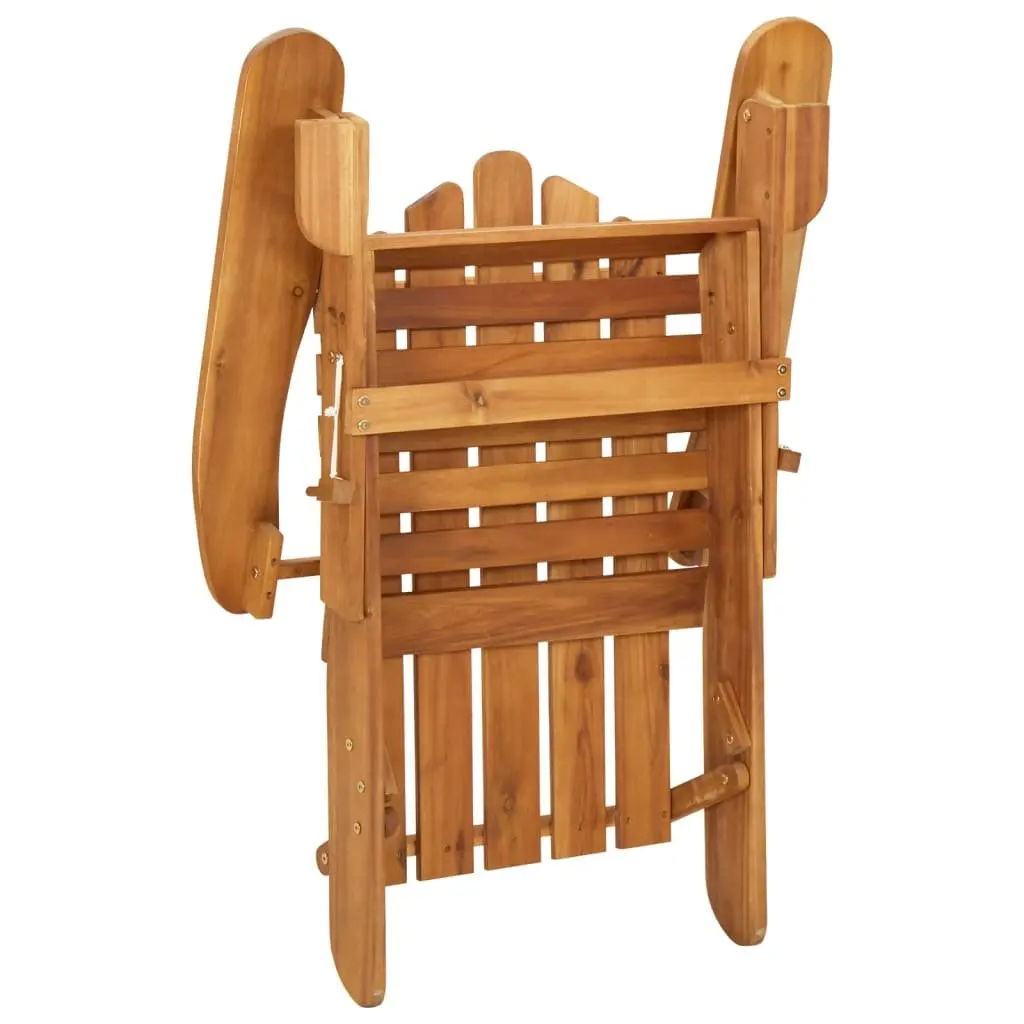 Adirondack Lounge Set Solid Wood 3 Piece Outdoor Furniture Garden Chairs Table